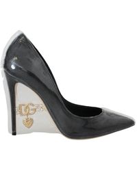 Dolce & Gabbana - Wunderschöne schwarze und goldene logo-pumps - Lyst