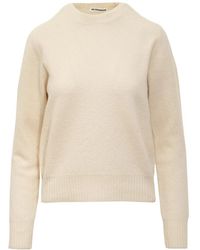 Jil Sander - Truien & Vesten ,Wol Lichtgewicht Wollen Trui Met Ronde Hals - Lyst