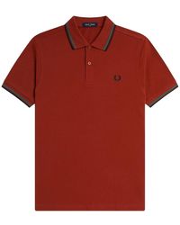 Fred Perry - Tops ,Oranje ,M3600 Slim Fit Twin Tipped Polo - Lyst