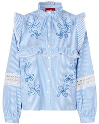 Crās - Blumen Besticktes Hemd Mit Rüschen Details - Lyst