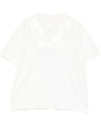 Maison Margiela - Tops ,Wit ,Katoen Polo Shirt Met Tape - Lyst