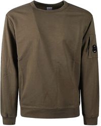 C.P. Company - Grüner crewneck-sweatshirt mit linsentasche - Lyst