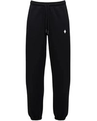 Marcelo Burlon - Broeken ,Zwart ,Katoen Cross Relax Trainingsbroeken - Lyst