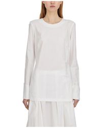 Thelatest - Baumwoll Rundhals Bluse - Lyst