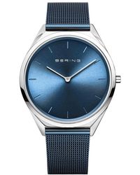 Bering - Accessoires ,Grijs Horloge Zilver, Blauw Ultra Slim 17039-307 - Lyst