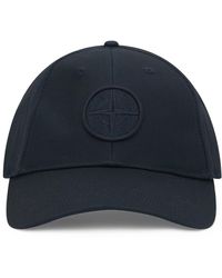 Stone Island - Accessoires ,Blauw ,Katoen Katoenen Pet Met Logo - Lyst