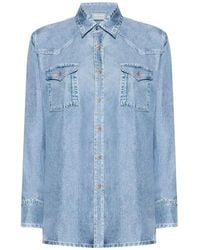 Pierre Louis Mascia - Overhemden ,Blauw ,Silk Shirt - Lyst