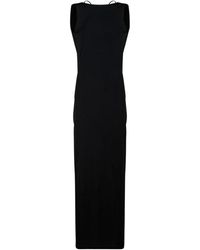 Calvin Klein - Vestido negro maxi slim con espalda abierta - Lyst