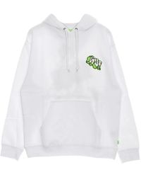 Huf - Hoodies & Sweatvesten ,Wit ,Katoen Witte Hoodie Met Lange Mouwen En Kangoeroezak - Lyst