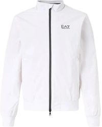 EA7 - Hoodies & Sweatvesten ,Wit ,Polyester Bomber Jacket - Lyst