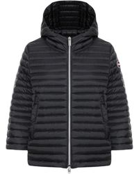 Colmar - Fitness ,Zwart ,Leer Donzen Jas Met Capuchon - Lyst