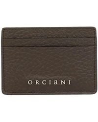 Orciani - Accessoires ,Bruin ,Rfid Leren Kaarthouder Portemonnee - Lyst