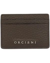 Orciani - Accessoires ,Bruin ,Rfid Leren Kaarthouder Portemonnee - Lyst