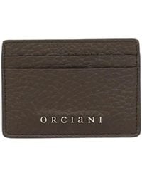 Orciani - Accessoires ,Bruin ,Rfid Leren Kaarthouder Portemonnee - Lyst