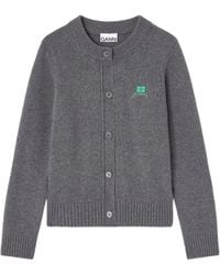 Ganni - Truien & Vesten ,Grijs ,Wol Wollen Mix Vest - Lyst