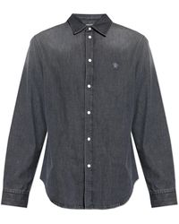 Versace - Denimhemd Mit Patch - Lyst