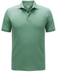 Fedeli - Tops ,Groen ,Katoen Korte Mouw Groene Piqué Polo Shirt - Lyst