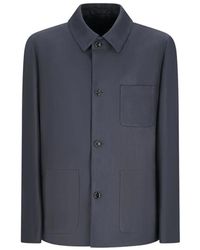Lardini - Jassen ,Blauw ,Leer Lichtgewicht Jas - Lyst