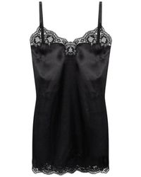 Damen Bekleidung Dessous Trägershirts Dolce & Gabbana Dessous-Unterrock aus Satin mit Spitze 