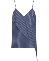 Dondup - Tops ,Blauw ,Denim Blauw Gestreepte Cami Top - Lyst
