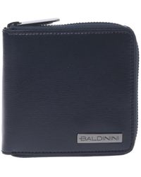 Baldinini - Accessoires ,Blauw ,Leer Portemonnee Met Rits - Lyst
