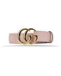Gucci - Gepolsterter Ledergürtel Mit Gg-Motiv - Lyst