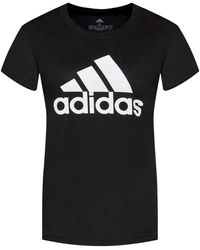 adidas - Nero/bianco logo print t-shirt - Lyst