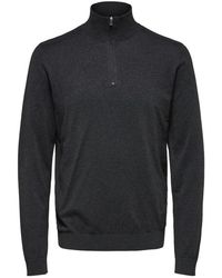SELECTED - Truien & Vesten ,Grijs ,Katoen Coltrui - Lyst