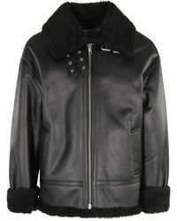 DUNST - Loose Fit Line Shearling Jacket - Lyst