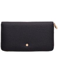 Borbonese - Accessoires ,Zwart ,Leer Stijlvolle Compacte Portemonnee Met Ritssluiting - Lyst