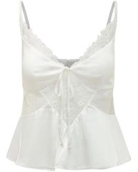 Self-Portrait - Satin Lace Top - Lyst