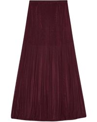 REMAIN Birger Christensen - Eleganter Mesh Plissierter Midi-Rock - Lyst