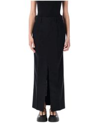 Junya Watanabe - Schwarzer Woll-Langer Rock Gerader Schnitt - Lyst