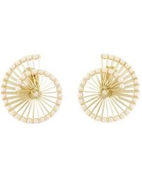 Rabanne - Accessoires ,Geel ,Gouden Spiraal Messing Oorbellen - Lyst