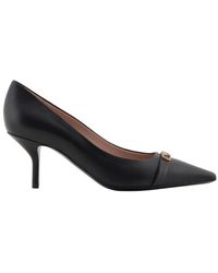 Emporio Armani - Schwarze Flache Schuhe Mit Metalllogo - Lyst