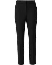 S.oliver - Broeken ,Zwart ,Leer Elegante Slim-Fit Broek Met Taps Toelopende Pijpen En Hoge Taille - Lyst