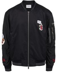 Iceberg - Schwarze jacke mit regulärer passform aus gabardine mit looney tunes-themen-details - Lyst