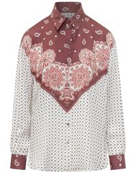 Pinko - Overhemden ,Veelkleurig ,Shirt Met Stropdasmotief En Geplaatste Print - Lyst
