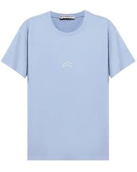 Givenchy - Blauw Geborduurd Logo Katoenen T-Shirt - Lyst