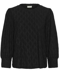 Kaffe - Spitzenbluse schwarz tief eleganter stil - Lyst
