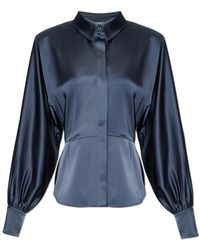 IRO - Overhemden ,Blauw ,Leer Tyhoa Shirt - Lyst