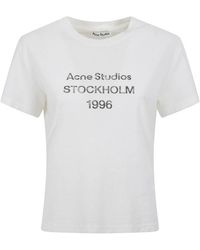 Acne Studios - Tops ,Wit ,Katoen Wit Organisch Katoen Hennep T-Shirt - Lyst