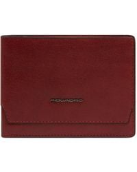 Piquadro - Accessoires ,Bruin ,Leer Leren Portemonnee Met Muntvak - Lyst