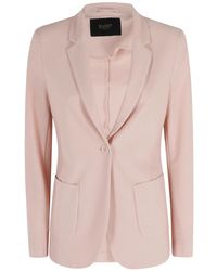Seventy - Jassen ,Roze ,Leer Blazer Jas - Lyst