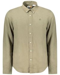 Timberland - Grünes Slim Fit Shirt Mit Logo - Lyst
