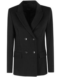 Seventy - Schwarze Doppelreihige Jacke Mit Langen Ärmeln - Lyst
