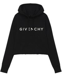 Givenchy - Schwarzer baumwoll archetype cropped hoodie - Lyst