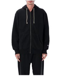 Champion - Hoodies & Sweatvesten ,Zwart ,Oversized Full-Zip Hoodie - Lyst