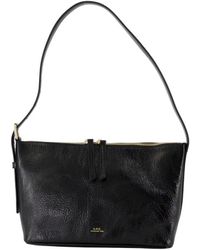 A.P.C. - Schwarze Leder-Schultertasche Mit Griff - Lyst