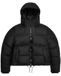 Rains - Jassen ,Zwart ,Leer Alta Short Puffer Jacket - Lyst